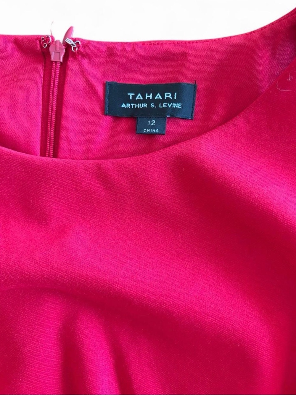 Tahari ASL Hot Pink Sleeveless Sheath Dress with Gold Stud Accents - Picture 3 of 4